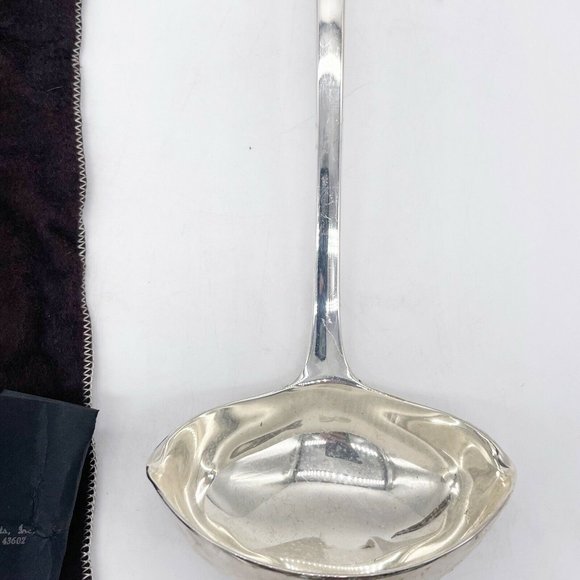Gerity Georgian Silver Plate Serving Ladle Spoon G48 Cloth Bag Tag 12.5” - Picture 2 of 12